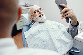 Man smiling in the dental chair