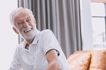 a man in Copperas Cove smiling with his new dentures