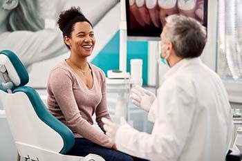 Patient visiting her Copperas Cove emergency dentist for checkup